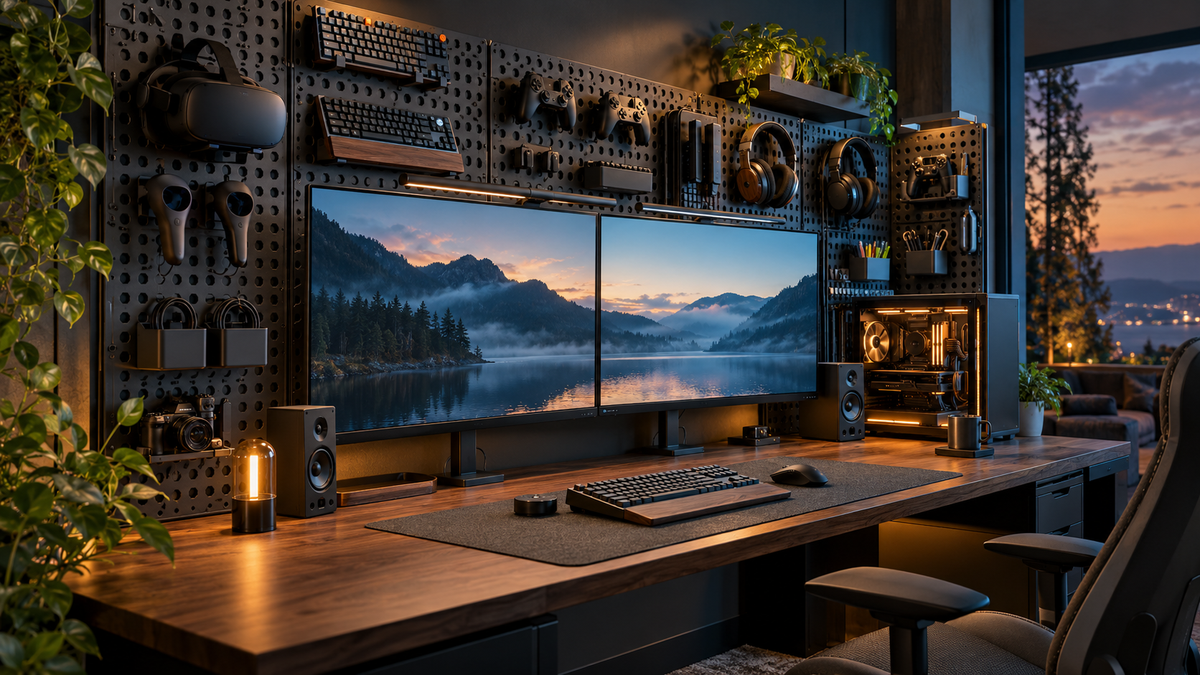 Command desk: Tech concept with Multiboard panels and custom fitted storage. Concept visualization.