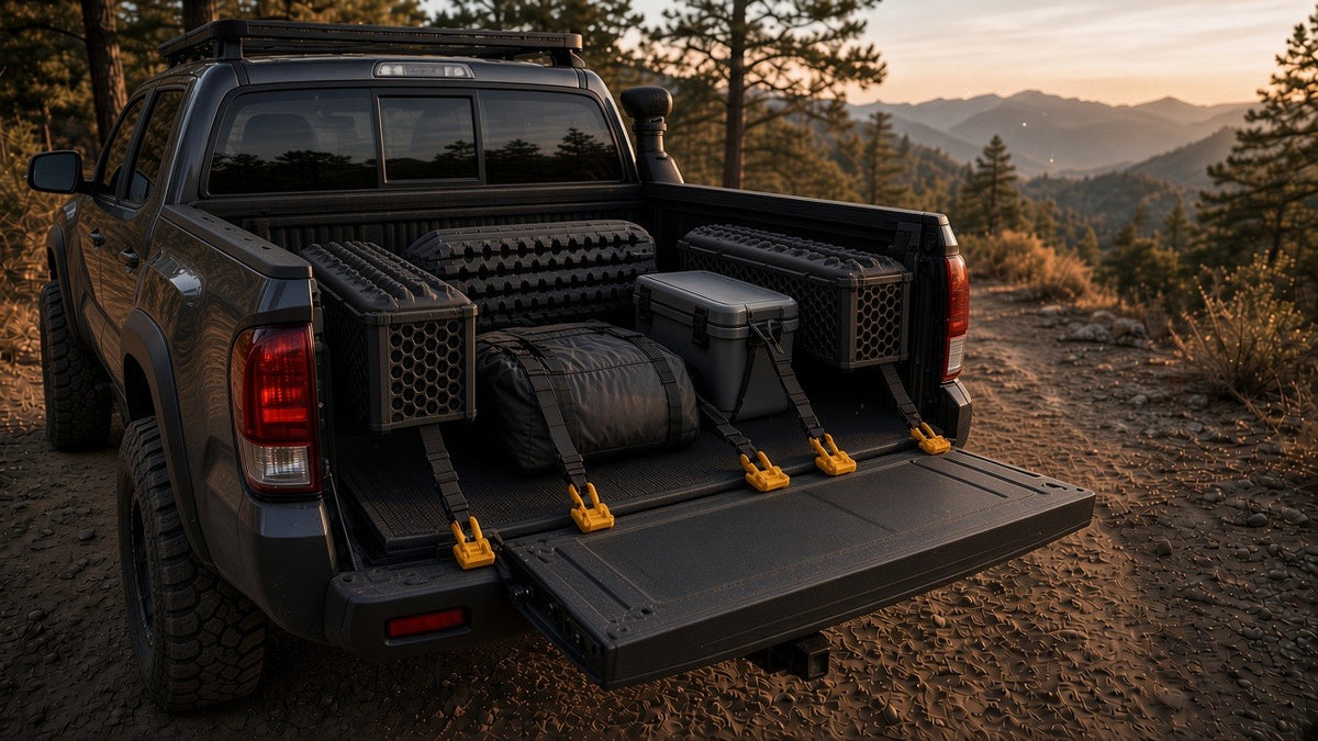 Overlanding truck bed with Filament & Forge modulars